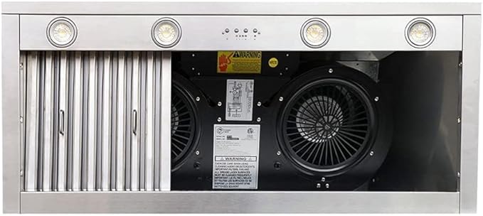 CHETTO C 42 inch Built-in/Insert Range Hood 1150 CFM Stainless Steel Kitchen Hood Vent with 4-Speeds 8" Top Vent for Home Restaurants apartments (42 inch, stainless steels)