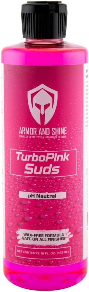 TurboPink Car Wash Soap – High-Foaming Vehicle Cleaning Shampoo for Exterior Use (16 OZ)