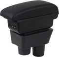 AULPHIKE Compatible with Nissan Versa Armrest 2012-2019 Car Center Console Organizer Armrests Double Layer Storage with 3 USB（Black）
