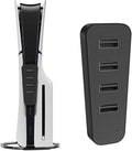 TNP 4 Port USB Hub for PS5 Slim Edition - High-Speed USB 2.0 Port Extender Adapter Accessories Expansion Hub Connector Expander for PlayStation 5 Slim ONLY, Black