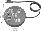MERRYHAPY Port USB Hub High-Speed USB Expander Multi-Port Splitter for File Exchange Compatible with Laptops and Computers for Work and Gaming