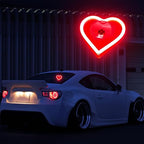 Car LED Ambient Light, Love Heart USB Vehicle Neon Lighting with Remote Control for Triangle or Back Window, Car Interior Accessories for Car, Bedroom, Party (Red)
