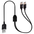 Multi USB C Splitter Y Cable, 2 in 1 USB 2.0 Type A Male to 2 Type C Male Cable Supports Charging And data transmission for i/Phone 15 Plus Pro Max, Galaxy S24/S23/S22, Huawei P40/P30 1meter (2 USB C)