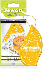 AREON MON MA13 Hanging Best Car Air Freshener Melon Scent, Paper Hanging Ornaments, Long Lasting Scent for Car or Home 12 Pack