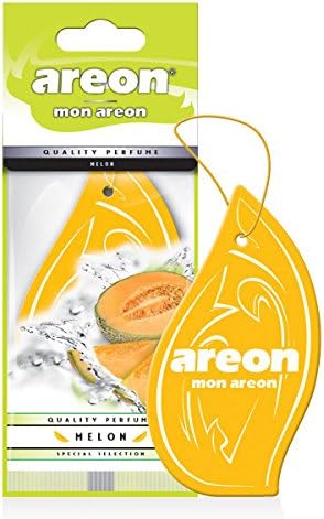AREON MON MA13 Hanging Best Car Air Freshener Melon Scent, Paper Hanging Ornaments, Long Lasting Scent for Car or Home 12 Pack
