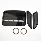 Car Hood Scoop Vent Cover Set - 3 Pcs Glossy Black Air Intake Decorative Trim For Fit On Most Vehicles