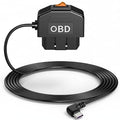 OBD2 Power Cable for Dash Camera, Type-C OBD Adapter with 24-Hour Parking Mode, Acc Mode, Low Voltage Protection, 11.48FT Cable for Dash Cams, GPS, DVR, and More, 12V-36V to 5V/3A
