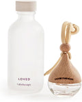 Lifetherapy Choose Your Mood 2 Ounce Glass and Beech Wood Waterdrop Shaped Scented Vehicle Auto Car Diffuser, Loved