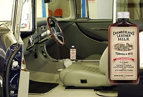 Leather Milk Auto Leather Conditioner and Cleaner with UV Protection - Auto Refreshener No. 4 - All Natural, Non-Toxic Auto Leather Interior Care. Made in USA. 2 Sizes. Applicator Pad Included.
