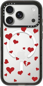 CASETiFY Impact iPhone 17 Pro Case [Slim/Compatible with Magsafe / 8.2 ft. 4X Military Grade Drop Protection] - Lost in Love - Clear Black