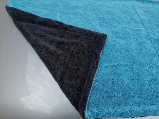 1600gsm MEGA Scratch Free XL Ultra Absorbent Blue Microfiber Professional Car Drying Towel, Twisted Loop 24" x 36" for Detailing Cars (1)
