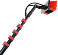 20Ft Window Cleaning Pole Kit with Water Hose, Brush Equipment for Solar Panel & Photovoltaic Cleaning, Extendable Reach for Efficient Window & Solar Maintenance,55cm Brush Head,6M/21FT