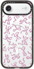 CASETiFY Impact iPhone Air Case [Slim/Compatible with Magsafe / 8.2 ft. 4X Military Grade Drop Protection] - Bows - Clear Black