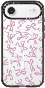 CASETiFY Impact iPhone Air Case [Slim/Compatible with Magsafe / 8.2 ft. 4X Military Grade Drop Protection] - Bows - Clear Black