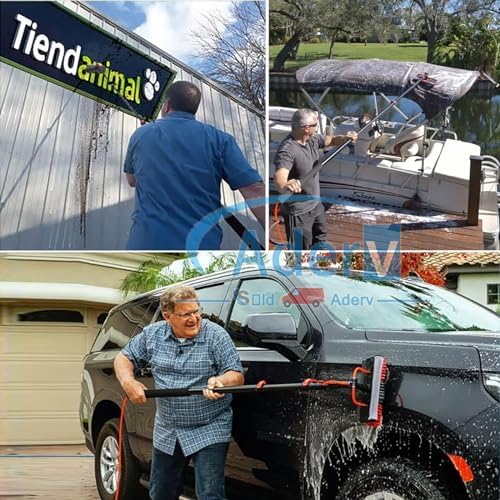 Telescopic Window Cleaning Brush 3.6-10.8m Water-Fed Kit Squeegee & Soap Dispenser Ideal for Home & Car Cleaning Extendable Pole for Effortless Reach