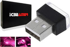 ICBEAMER USB Interface Miniature Night Light 1-Pack (Pink Purple) | Universal Plug-in LED for Car Interior and Trunk Ambient Atmosphere
