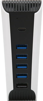 5 Port USB Hub for PS5, 5 in 1 High Speed USB Expansion Hub Charger Splitter Adapter with USB2.0 TypeC Ports for Console