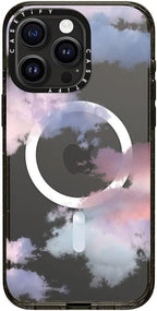 CASETiFY Impact iPhone 15 Pro Max Case [4X Military Grade Drop Tested / 8.2ft Drop Protection/Compatible with Magsafe] - Cloud Prints - Clouds - Clear Black