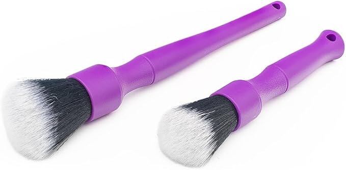 Detail Factory - Synthetic Detailing Brush Set - Ultra-Soft Interior Car Cleaning Brushes for, Screens, Emblems, & Tight Spaces - Purple