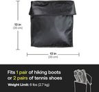LUNO Magnetic Shoe Bag – Outdoor Car Camping Shoe Storage with Quick-Dry Mesh & Strong Magnetic Mount | Water-Resistant Boot Bag & Gear Organizer for Van Life, Adventures & Wet Gear (Black)