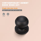KNOBWELL 4 Pack Bronze Dummy Door Knob, Single Sided Handle for Closets, French Double Doors, and Pantry, Oil Rubbed Bronze One Side Non-Turning Interior Push/Pull Door Knob