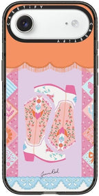 CASETiFY Impact iPhone Air Case [Slim/Compatible with Magsafe / 8.2 ft. 4X Military Grade Drop Protection] - Cowgirl Boots - Clear Black