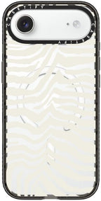 CASETiFY Impact iPhone Air Case [Slim/Compatible with Magsafe / 8.2 ft. 4X Military Grade Drop Protection] - Zebra Stripe - Clear Black