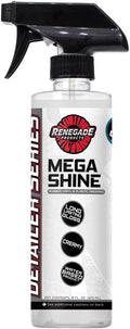 Renegade Products Mega Shine - Premium Water-Based High Gloss Rubber, Vinyl & Plastic Dressing | Mirror-Like Tire Shine & Trim Restorer with Cherry Scent (16 oz / 1 Gallon) (16 OZ)