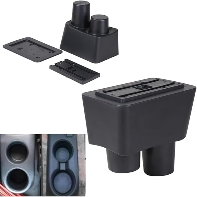 AULPHIKE Compatible with Nissan Versa Armrest 2012-2019 Car Center Console Organizer Armrests Double Layer Storage with USB Ports（Carbon Fiber Style）