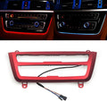 Car Inner Air Condition A/C Panel LED Lighting Ambient Light Trim Accessories For BMW 3 4 Series 3GT F30 F36 M3 M4 Center Control Two-color Atmosphere Lamp Panel Replacement Cover (Sport Red)