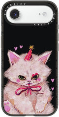CASETiFY Impact iPhone Air Case [Slim/Compatible with Magsafe / 8.2 ft. 4X Military Grade Drop Protection] - Clown Kitty - Clear Black