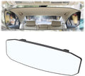 Car Rear View Mirror, 12 Inch Car Interior Panoramic Convex Rearview Mirror, Clip-On HD Wide Angle Extended Curved Mirror, Reduce Blind Spot Effectively, Universal Car Accessories (Irregular White)