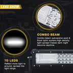 AUXTINGS 22 inch 270W Curved Triple Row LED Light Bar Work Light Spot Flood Beam with Wiring Harness kit Switch for Trucks Tractor 4X4 Jeep Boat Off Road Auto Fog Driving Lamp 12V 24V Waterproof IP67