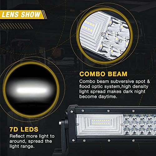 AUXTINGS 22 inch 270W Curved Triple Row LED Light Bar Work Light Spot Flood Beam with Wiring Harness kit Switch for Trucks Tractor 4X4 Jeep Boat Off Road Auto Fog Driving Lamp 12V 24V Waterproof IP67