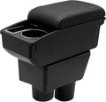 Car Armrest Box for Nissan Almera Versa 2012-2019 Auto Accessories Center Console Leather Arm Rest Double-Layer Storage Space with Cup Holder (White Thread)