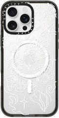 CASETiFY Impact iPhone 16 Pro Max Case [Slim/Compatible with Magsafe / 8.2 ft. 4X Military Grade Drop Protection] - Sea Shore - Clear Black
