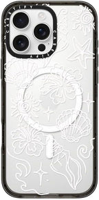 CASETiFY Impact iPhone 16 Pro Max Case [Slim/Compatible with Magsafe / 8.2 ft. 4X Military Grade Drop Protection] - Sea Shore - Clear Black