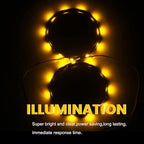 YM E-Bright Amber/Yellow Led Strip Lights for Cars 5050 SMD Waterproof Golf Cart Underglow Lights for Motorcycles Boat Scooter Bike Interior Exterior Decoration DC-12V,Pack of 4