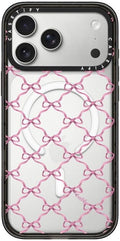 CASETiFY Impact iPhone 17 Pro Max Case [Slim/Compatible with Magsafe / 8.2 ft. 4X Military Grade Drop Protection] - Entwined in Ribbon - Clear Black