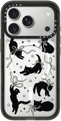 CASETiFY Impact iPhone 17 Pro Case [Slim/Compatible with Magsafe / 8.2 ft. 4X Military Grade Drop Protection] - Black Cat - Clear Black