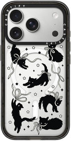 CASETiFY Impact iPhone 17 Pro Case [Slim/Compatible with Magsafe / 8.2 ft. 4X Military Grade Drop Protection] - Black Cat - Clear Black