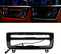 Car Inner Air Condition A/C Panel LED Lighting Ambient Light Trim Accessories For BMW 3 4 Series 3GT F30 F36 M3 M4 Center Control Two-color Atmosphere Lamp Panel Replacement Cover (Piano Black)