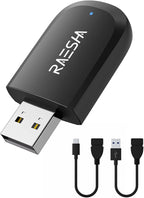 RAESHA Wireless CarPlay Adapter – Mini 2 in 1 Wireless CarPlay Adapter for Both Apple CarPlay and Android Auto – Easy Installation, Clutter-Free, and Seamless Control with Ultra-Fast Connection
