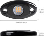 4Pods LED Rock Lights Amber Yellow LED Neon Underglow Light for Car Truck ATV UTV SUV Boat Underbody Glow Trail Rig Lamp