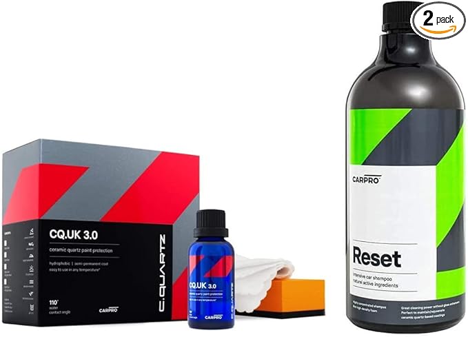 CARPRO CQUARTZ UK 3.0_30ml Kit Reset Intensive Car Shampoo 1 Liter, Perfect Partner to Nanotechnology Based Sealants and Coatings - Bundle