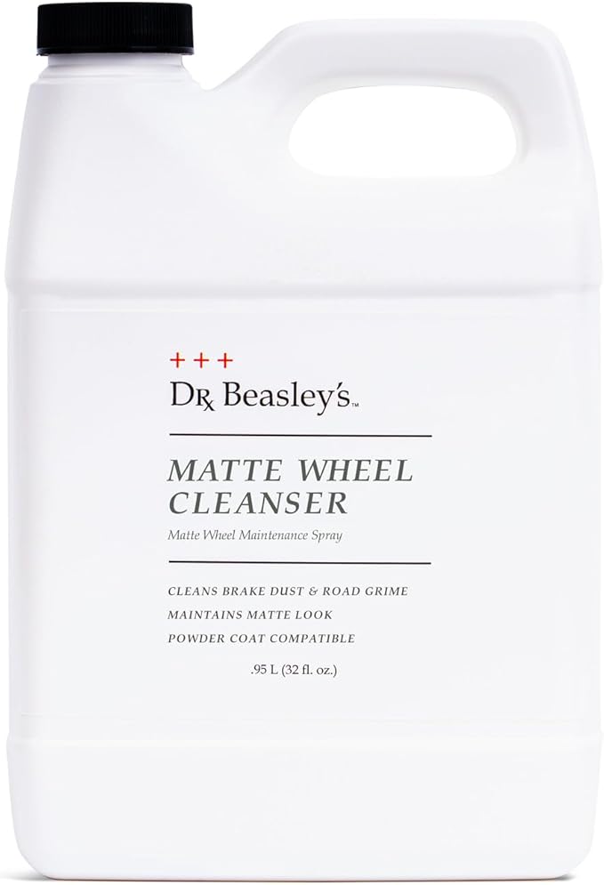 Dr. Beasley's Matte Wheel Cleanser 32 fl oz - Restores Matte, Satin Powder Coated Finish to Original Look, Removes Brake Dust, Road Grime, No Fillers or Residue, Safe pH Balanced