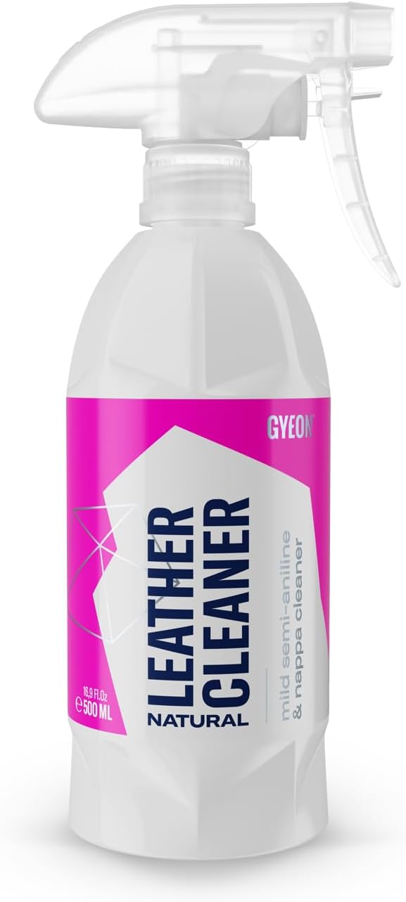 GYEON LeatherCleaner Natural – Mild pH-Balanced Leather Cleaner for Semi-Aniline & Nappa Leather – Removes Oily Residue, Discoloration & Dirt – No Residue Formula for Luxury Interior Detailing Prep