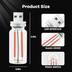 4Pcs Car USB Night Light, Touch Adjustment LED Ambient Lighting Plug in USB Automotive Night Lamps, Mini LED Bulb for Car, Camping, Holiday, Decoration, Bedroom, Party(Red)