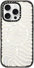 CASETiFY Impact Case for iPhone 16 Pro [Slim / 8.2 ft. 4X Military Grade Drop Protection/Compatible with Magsafe] - Zebra Stripe - Clear Black