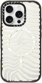 CASETiFY Impact Case for iPhone 16 Pro [Slim / 8.2 ft. 4X Military Grade Drop Protection/Compatible with Magsafe] - Zebra Stripe - Clear Black